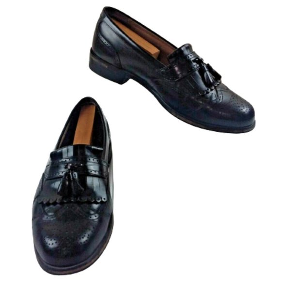Bostonian Black Leather Tassel Kiltie Loafers Bostonian Mens Florentine Loafers Sz 9.5 M Black Leather  main image 2